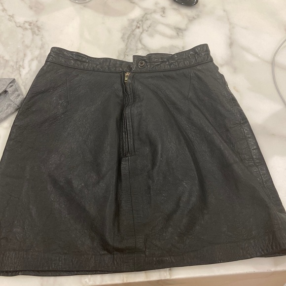 Real vintage leather skirt. Brand unknown. There is no tag. - Picture 1 of 1